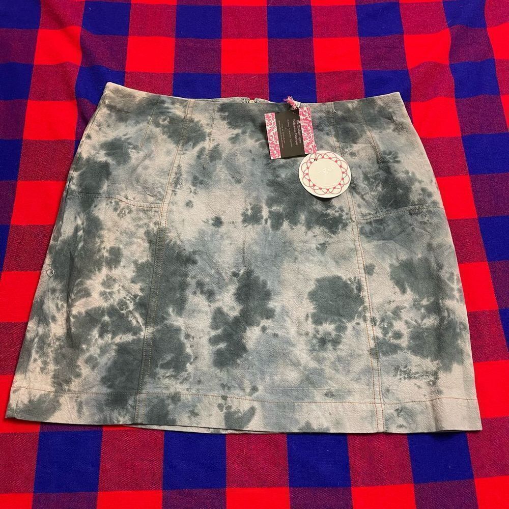 Umgee Gray Tie-Dye Mini Skirt
